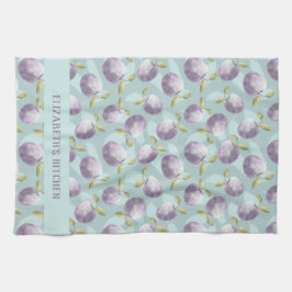 Winterappels koud groen en paarse gepersonaliseerd theedoek