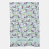 Winterappels koud groen en paarse gepersonaliseerd theedoek (Verticaal)