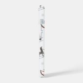 Winteravontuur, dennenappels, sleeën, Schaatsen iPhone 15 Case (Linkerkant)