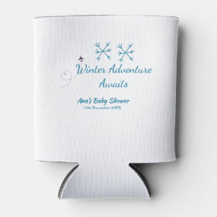 Winteravontuur wacht baby shower blauwe sneeuwvlok blikjeskoeler
