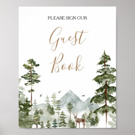 Winteravontuur wacht op koppel Shower Gastboek Poster