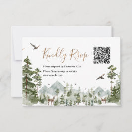 Winteravontuur wacht op koppel Shower QR Rsvp Kaar Bedankkaart