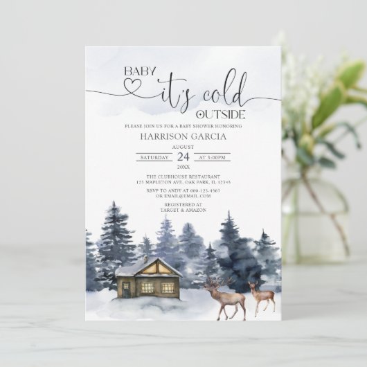 WinterBaby, koud buiten Baby shower Kaart (Staand voorkant)