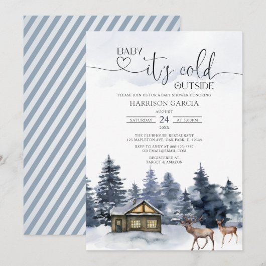 WinterBaby, koud buiten Baby shower Kaart (Voorkant / Achterkant)