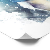 WinterBaby Pinguïn waterverf crèche-decor-druk Poster (Hoek)