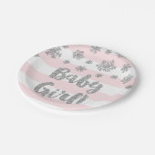 WinterBaby shower Bord Roze stroop Zilver (Gekanteld)