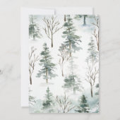 WinterBaby shower Elegant Chic Forest Pine Trees Kaart (Achterkant)