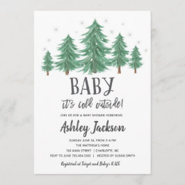 winterBaby shower Greenery Bossen Kaart