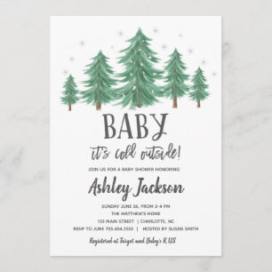 winterBaby shower Greenery Bossen Kaart