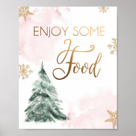 WinterBaby shower Koud Buiten Snowflakes Poster