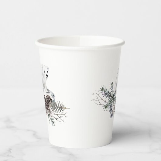 WinterBaby shower Polar Beer Papieren Bekers (Links)