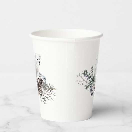 WinterBaby shower Polar Beer Papieren Bekers (Rechts)