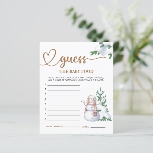 WinterBaby shower raad de Baby voedselkampen (Staand voorkant)