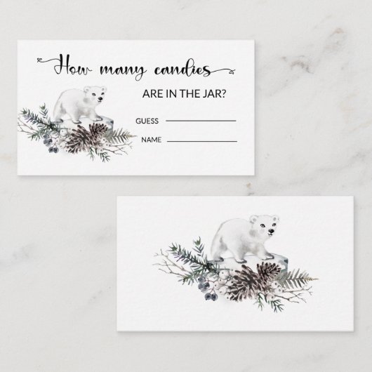 WinterBaby shower raad hoeveel Snoepjes er zijn Informatiekaartje (Voorkant / Achterkant)