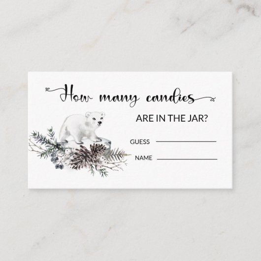 WinterBaby shower raad hoeveel Snoepjes er zijn Informatiekaartje (Voorkant)