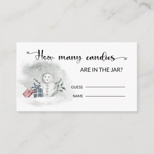 WinterBaby shower raad hoeveel Snoepjes Informatiekaartje (Voorkant)