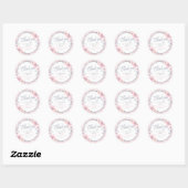 WinterBaby shower Roze en Zilver Snowflake Favor Ronde Sticker (Vel)