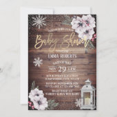 WinterBaby shower Rustic Lantern Snowflakes Kaart (Voorkant)