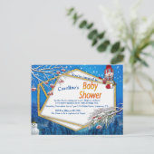 WinterBaby shower Uitnodiging Briefkaart (Staand voorkant)