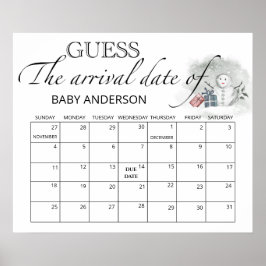 WinterBaby shower Vervaldatum agenda Poster
