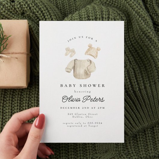 Winterbabykleding Genderneutraal Baby shower Kaart