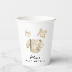 Winterbabykleding Genderneutraal Baby shower Papieren Bekers