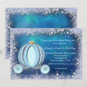 Winterbal Assepoester Koets Koninklijke Uitnodigin Kaart (Voorkant / Achterkant)