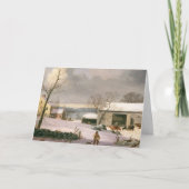  Winterbarnyard kerstkaarten Feestdagen Kaart (Voorkant)