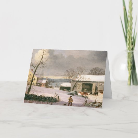  Winterbarnyard kerstkaarten Feestdagen Kaart (Voorkant)