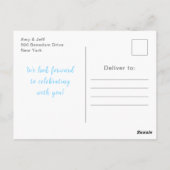 Winterbeer Blauwe slee Babyshower Briefkaart (Achterkant)
