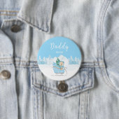 Winterbeer Blauwe slee Papa wordt Ronde Button 7,6 Cm (In situ)