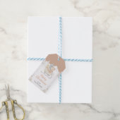 Winterbeer Bruine slee Merry Christmas Cadeaulabel (Met Touw)