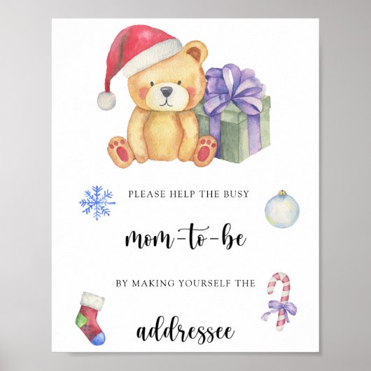 Winterbeer - Help de bezige aanstaande moeder Post Poster (Voorkant)