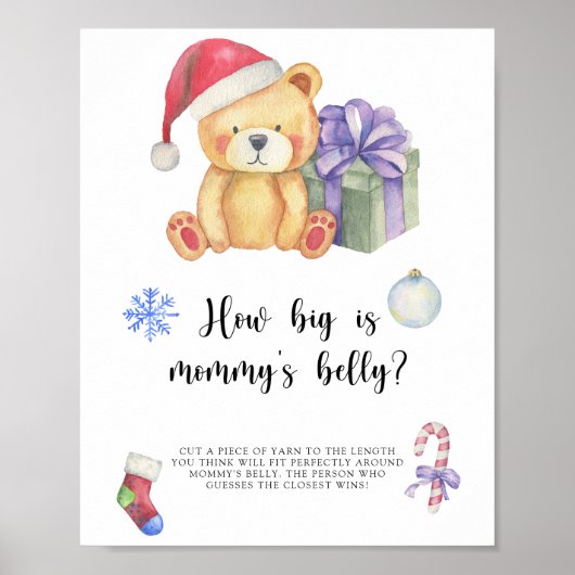 Winterbeer, Hoe groot is mama's buik spel Poster (Voorkant)