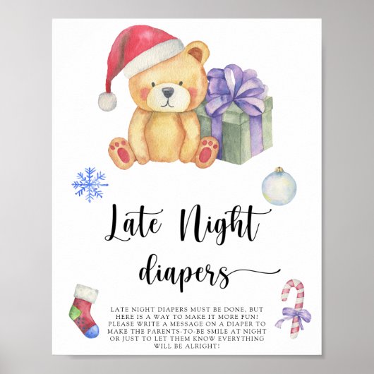 Winterbeer \ Late night luierspel  Poster (Voorkant)