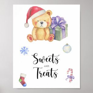 Winterbeer, snoepjes en traktaties babyshower post poster