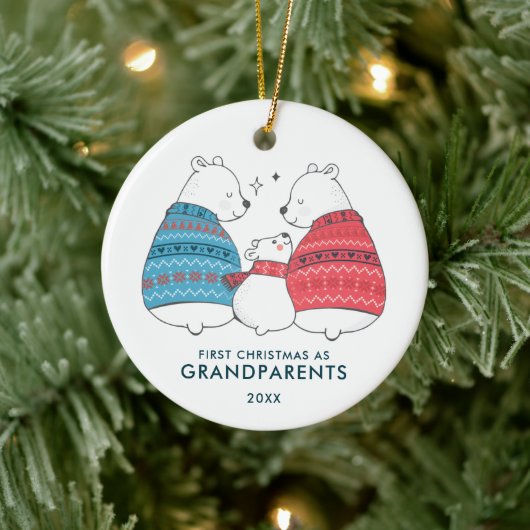 WinterBeren - Eerste Kerstdagen gepersonaliseerd a Keramisch Ornament (Boom)