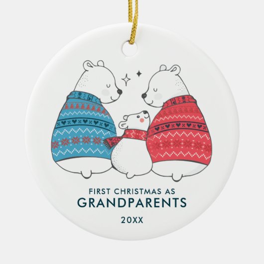 WinterBeren - Eerste Kerstdagen gepersonaliseerd a Keramisch Ornament (Voorkant)