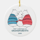 WinterBeren - Eerste Kerstdagen gepersonaliseerd a Keramisch Ornament (Achterkant)