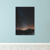 Winterberg Snežnik onder de sterrenhemel Canvas Afdruk (Insitu (Houten vloer))