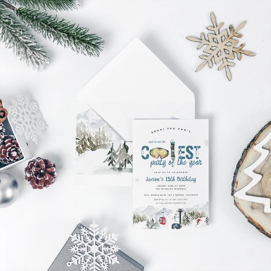 winterberg | Snowboarden Skiën Party Kaart