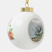 WINTERBERGBOOM KERAMISCHE BAL ORNAMENT (Links)