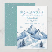 winterbergen baby shower uitnodiging (Voorkant / Achterkant)