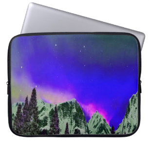 Winterbergen bij nacht laptop sleeve