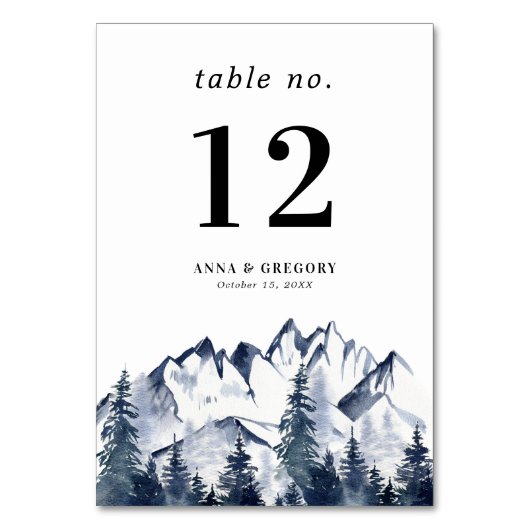 Winterbergen Boslandschap Natuur Bruiloft Kaart (Achterkant)