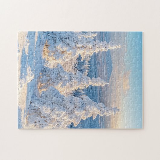 Winterbergen Sneeuwpijnbomen Legpuzzel (Horizontaal)