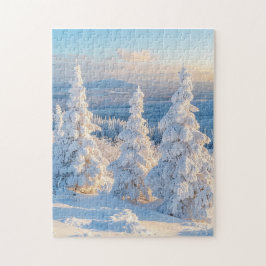 Winterbergen Sneeuwpijnbomen Legpuzzel