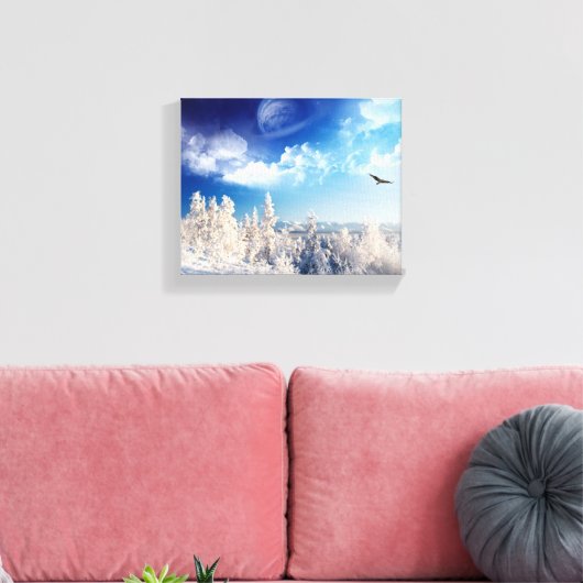 Winterbergen verpakt Canvas (Insitu (Woonkamer))