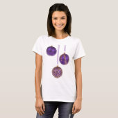 Winterberry Amethyst Paarse Lavender Kerstmis T-shirt (Voorkant volledig)