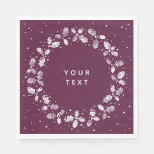 Winterberry bedrukt Holly Wreated Custom Kerstmis Servet